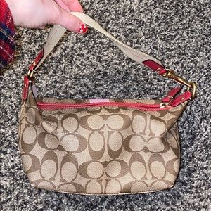 Authentic Coach Pink Mini Logo Canvas Handbag